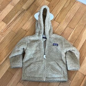 Patagonia Baby Furry Friends hoodie. Taupe/Tan. Size 6-12 months.